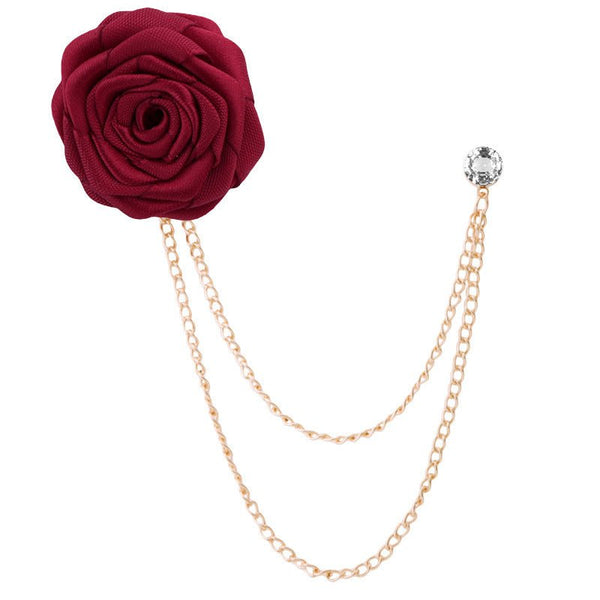 Fashion Handmade Rose Brooch Tassel Men Suit - Yahko Merchandise