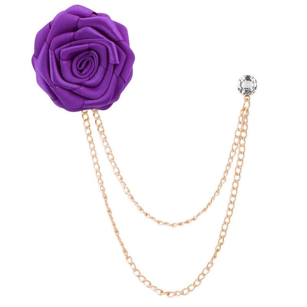 Fashion Handmade Rose Brooch Tassel Men Suit - Yahko Merchandise