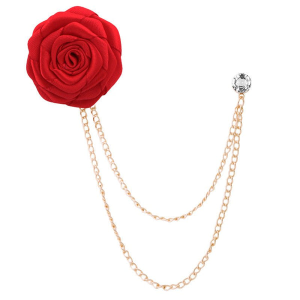 Fashion Handmade Rose Brooch Tassel Men Suit - Yahko Merchandise