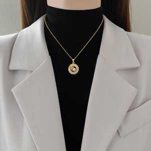 Fashion Jewelry Square Full Diamond Personalized Round Ring Leaves Necklace And Earrings Suite - Yahko Merchandise