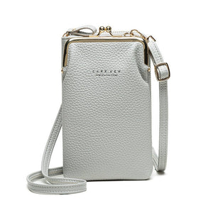 Fashion Lychee Pattern Solid Color Diagonal Shoulder Bag - Yahko Merchandise