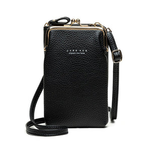 Fashion Lychee Pattern Solid Color Diagonal Shoulder Bag - Yahko Merchandise