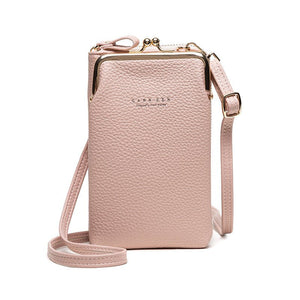 Fashion Lychee Pattern Solid Color Diagonal Shoulder Bag - Yahko Merchandise