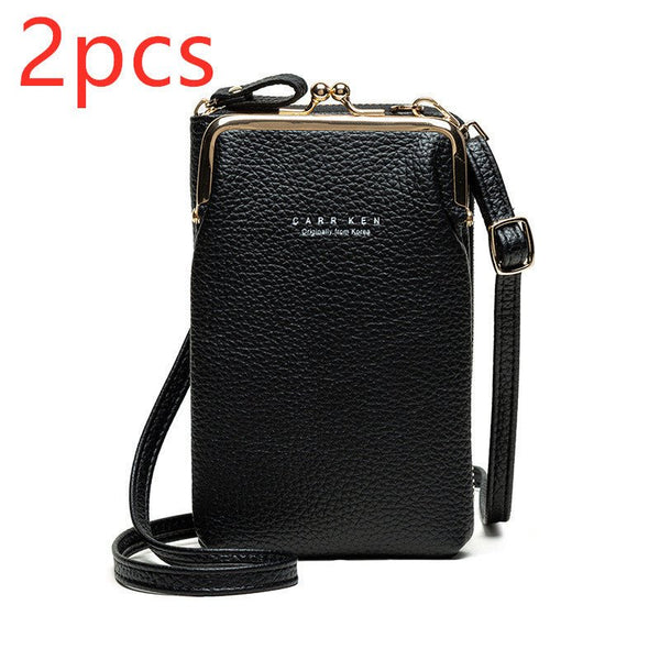 Fashion Lychee Pattern Solid Color Diagonal Shoulder Bag - Yahko Merchandise