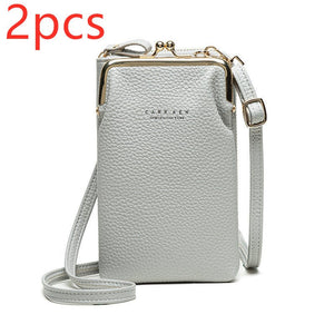 Fashion Lychee Pattern Solid Color Diagonal Shoulder Bag - Yahko Merchandise
