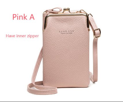 Fashion Lychee Pattern Solid Color Diagonal Shoulder Bag - Yahko Merchandise