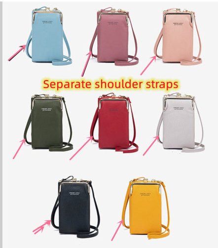 Fashion Lychee Pattern Solid Color Diagonal Shoulder Bag - Yahko Merchandise