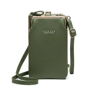 Fashion Lychee Pattern Solid Color Diagonal Shoulder Bag - Yahko Merchandise