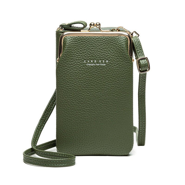 Fashion Lychee Pattern Solid Color Diagonal Shoulder Bag - Yahko Merchandise