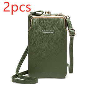 Fashion Lychee Pattern Solid Color Diagonal Shoulder Bag - Yahko Merchandise