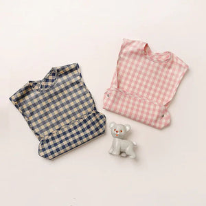 Fashion Plaid Waterproof Cotton Bib for Infants and Kids - Yahko Merchandise