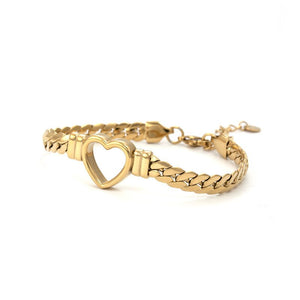 Fashion Simple Hollow Heart Titanium Steel Bracelet - Yahko Merchandise