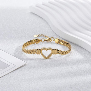 Fashion Simple Hollow Heart Titanium Steel Bracelet - Yahko Merchandise