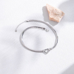 Fashion Simple Hollow Heart Titanium Steel Bracelet - Yahko Merchandise