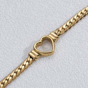 Fashion Simple Hollow Heart Titanium Steel Bracelet - Yahko Merchandise