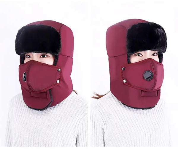 Fashion Trooper Hat Unisex Winter Trapper Cap Ear Flap Hat With Mouth - Yahko Merchandise