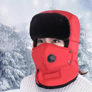 Fashion Trooper Hat Unisex Winter Trapper Cap Ear Flap Hat With Mouth - Yahko Merchandise