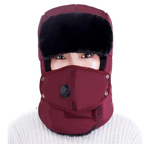 Fashion Trooper Hat Unisex Winter Trapper Cap Ear Flap Hat With Mouth - Yahko Merchandise