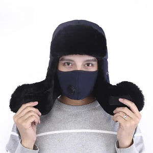 Fashion Trooper Hat Unisex Winter Trapper Cap Ear Flap Hat With Mouth - Yahko Merchandise