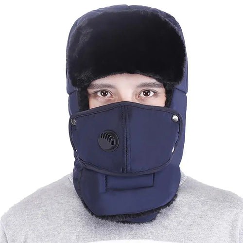 Fashion Trooper Hat Unisex Winter Trapper Cap Ear Flap Hat With Mouth - Yahko Merchandise