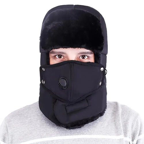 Fashion Trooper Hat Unisex Winter Trapper Cap Ear Flap Hat With Mouth - Yahko Merchandise