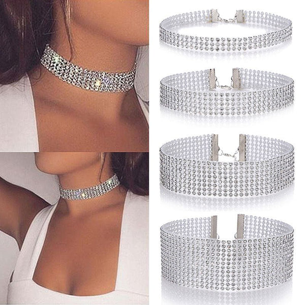 Fashion Women Full Crystal Rhinestone Choker Necklace Wedding Jewelry Chokers Necklaces For Women - Yahko Merchandise