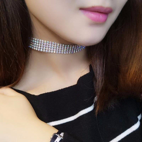 Fashion Women Full Crystal Rhinestone Choker Necklace Wedding Jewelry Chokers Necklaces For Women - Yahko Merchandise