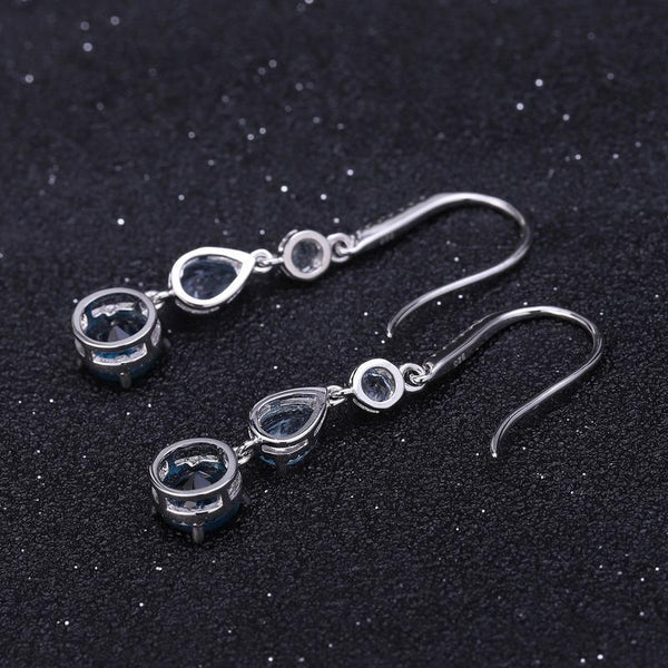 Fashionable Elegant Natural Gemstone Earrings S925 Silver - Yahko Merchandise
