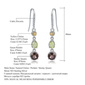 Fashionable Elegant Natural Gemstone Earrings S925 Silver - Yahko Merchandise