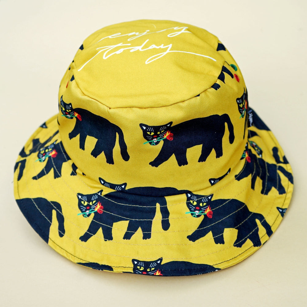 Fire Panther Yellow Wide Bucket Hat - Yahko Merchandise