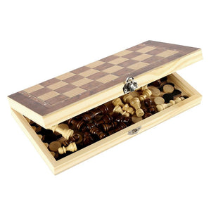 Foldable Wooden Chess Set Board Game - Yahko Merchandise