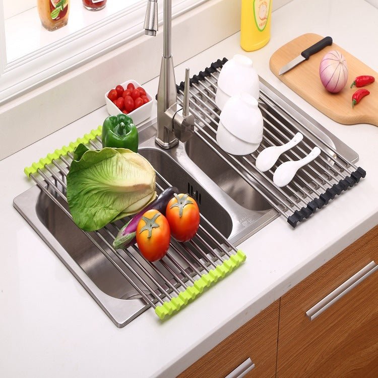 Folding Kitchen Drain Sink Rack Stainless Steel - Yahko Merchandise