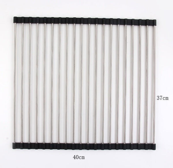 Folding Kitchen Drain Sink Rack Stainless Steel - Yahko Merchandise