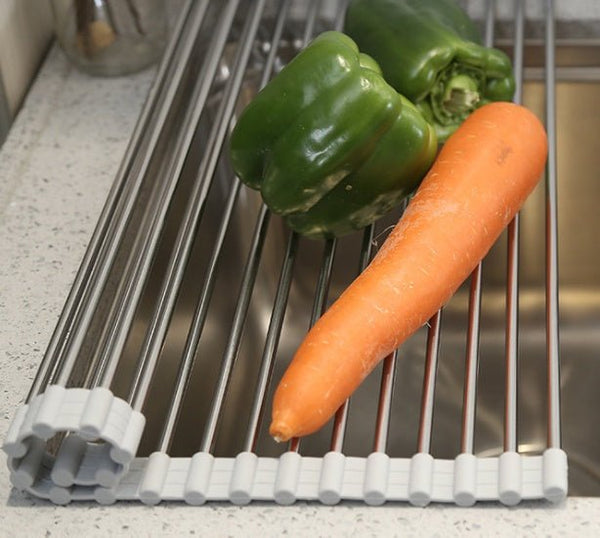 Folding Kitchen Drain Sink Rack Stainless Steel - Yahko Merchandise
