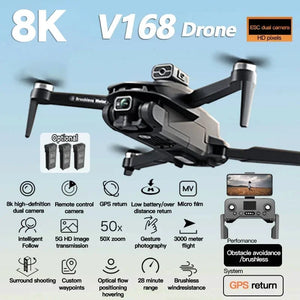 For XIAOMI V168 Drone 8K GPS Professional HD Aerial Photography Dual - Camera Omnidirectional Obstacle Avoidance Drone Original - Yahko Merchandise