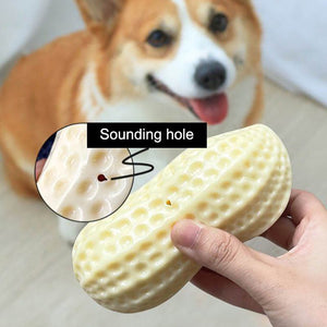 Funny Pet Dog Squeaky Toys For Small Middle Dogs Bite Resistant Puppy Cat Dogs Toys Pets Rubber Peanut Clean Tooth Chew Toy - Yahko Merchandise