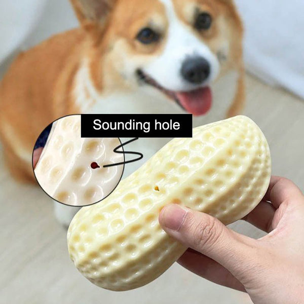Funny Pet Dog Squeaky Toys For Small Middle Dogs Bite Resistant Puppy Cat Dogs Toys Pets Rubber Peanut Clean Tooth Chew Toy - Yahko Merchandise