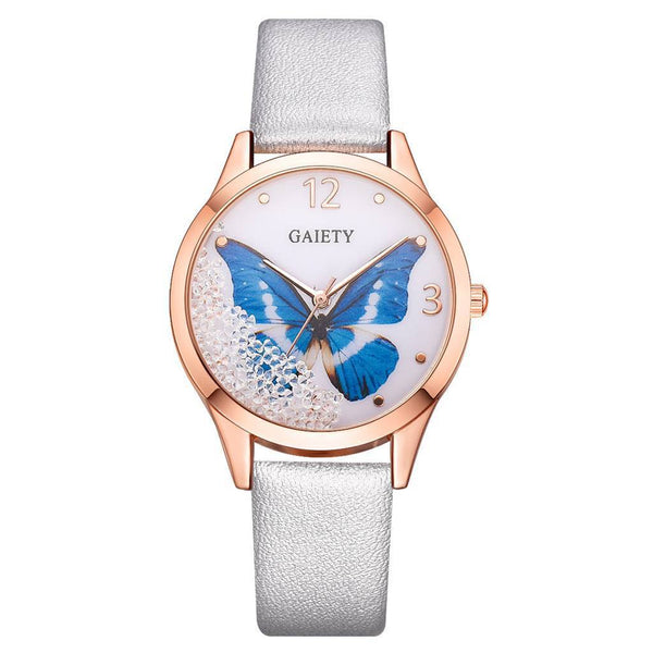 Gaiety Brand Women Watches Luxury Removable Rhinestone Butterfly Watches Ladies Leather Dress Ladies Wrist Watches Female Clock - Yahko Merchandise