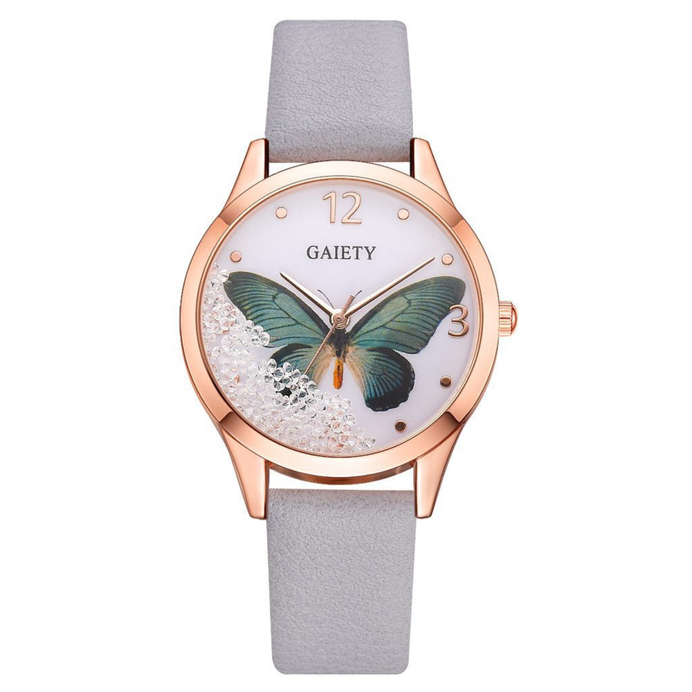 Gaiety Brand Women Watches Luxury Removable Rhinestone Butterfly Watches Ladies Leather Dress Ladies Wrist Watches Female Clock - Yahko Merchandise