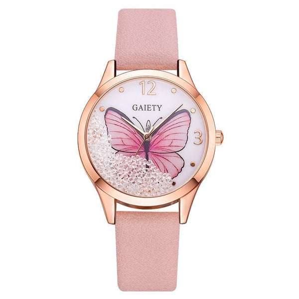 Gaiety Brand Women Watches Luxury Removable Rhinestone Butterfly Watches Ladies Leather Dress Ladies Wrist Watches Female Clock - Yahko Merchandise