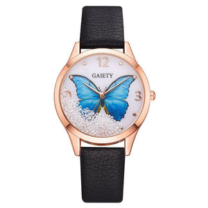 Gaiety Brand Women Watches Luxury Removable Rhinestone Butterfly Watches Ladies Leather Dress Ladies Wrist Watches Female Clock - Yahko Merchandise