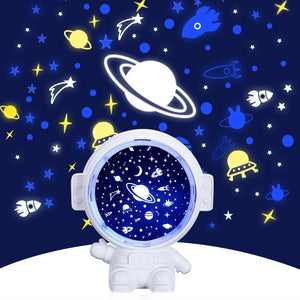 Galaxy Star Projector Starry Sky Night Light Astronaut Lamp Room Decr Gift Child Kids Baby Christmas Spaceman Projection - Yahko Merchandise