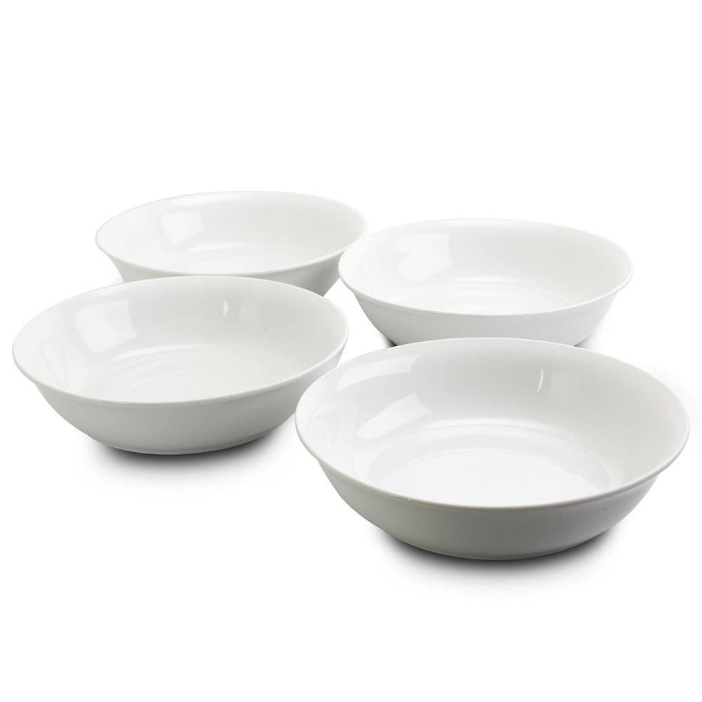 Gibson Home Wide 8.75 in. Stoneware Dinner and Serving Bowls in White, - Yahko Merchandise