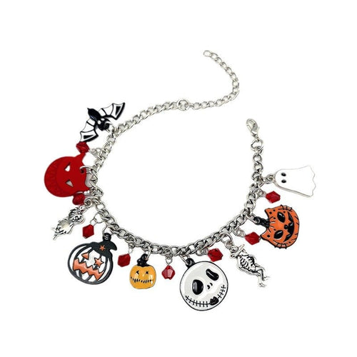 Halloween Bracelet With Pumpkin Skull Ghost Funny Jewelry - Yahko Merchandise