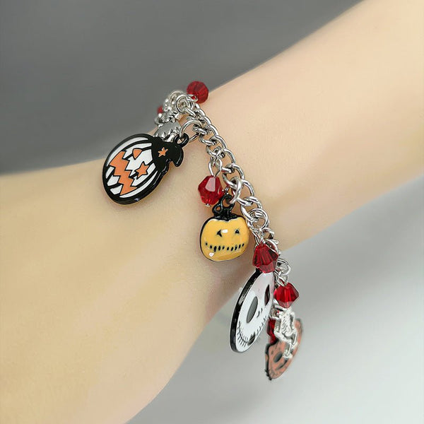 Halloween Bracelet With Pumpkin Skull Ghost Funny Jewelry - Yahko Merchandise