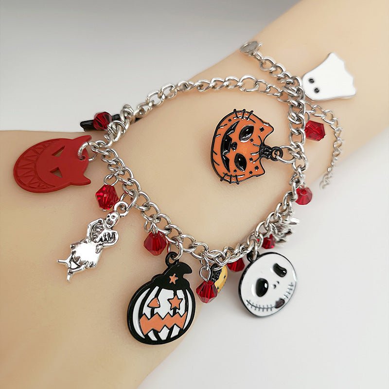 Halloween Bracelet With Pumpkin Skull Ghost Funny Jewelry - Yahko Merchandise