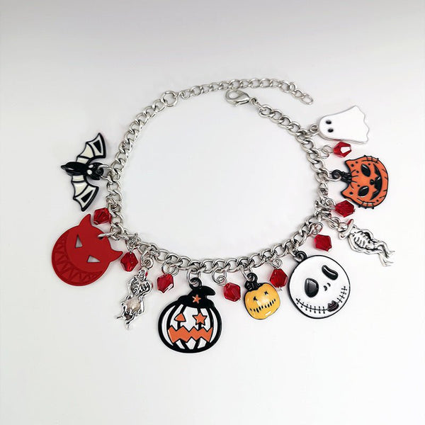Halloween Bracelet With Pumpkin Skull Ghost Funny Jewelry - Yahko Merchandise