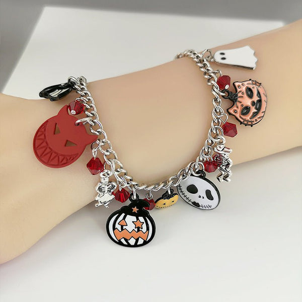 Halloween Bracelet With Pumpkin Skull Ghost Funny Jewelry - Yahko Merchandise