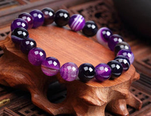Handmade Black Lava Seven Chakra Healing Balance Beaded Bracelet - Yahko Merchandise