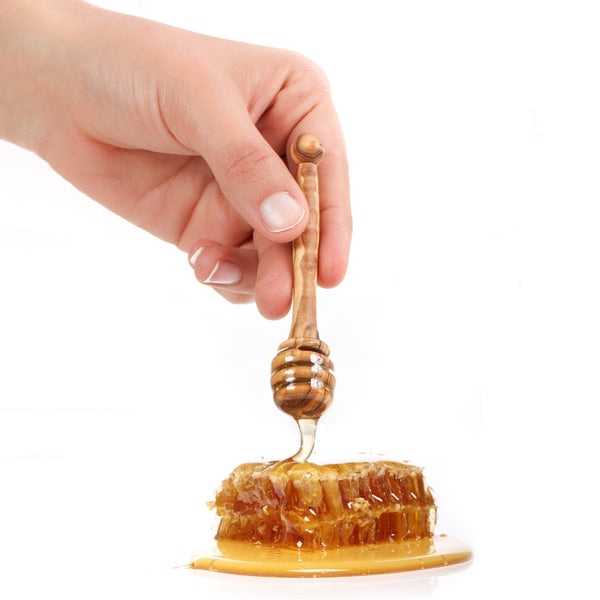 Handmade Olive Wood Honey Dipper | Eco - Friendly Honey Drizzler - Yahko Merchandise